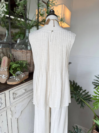 Brenna Top Oatmeal Tank Top Be Cool