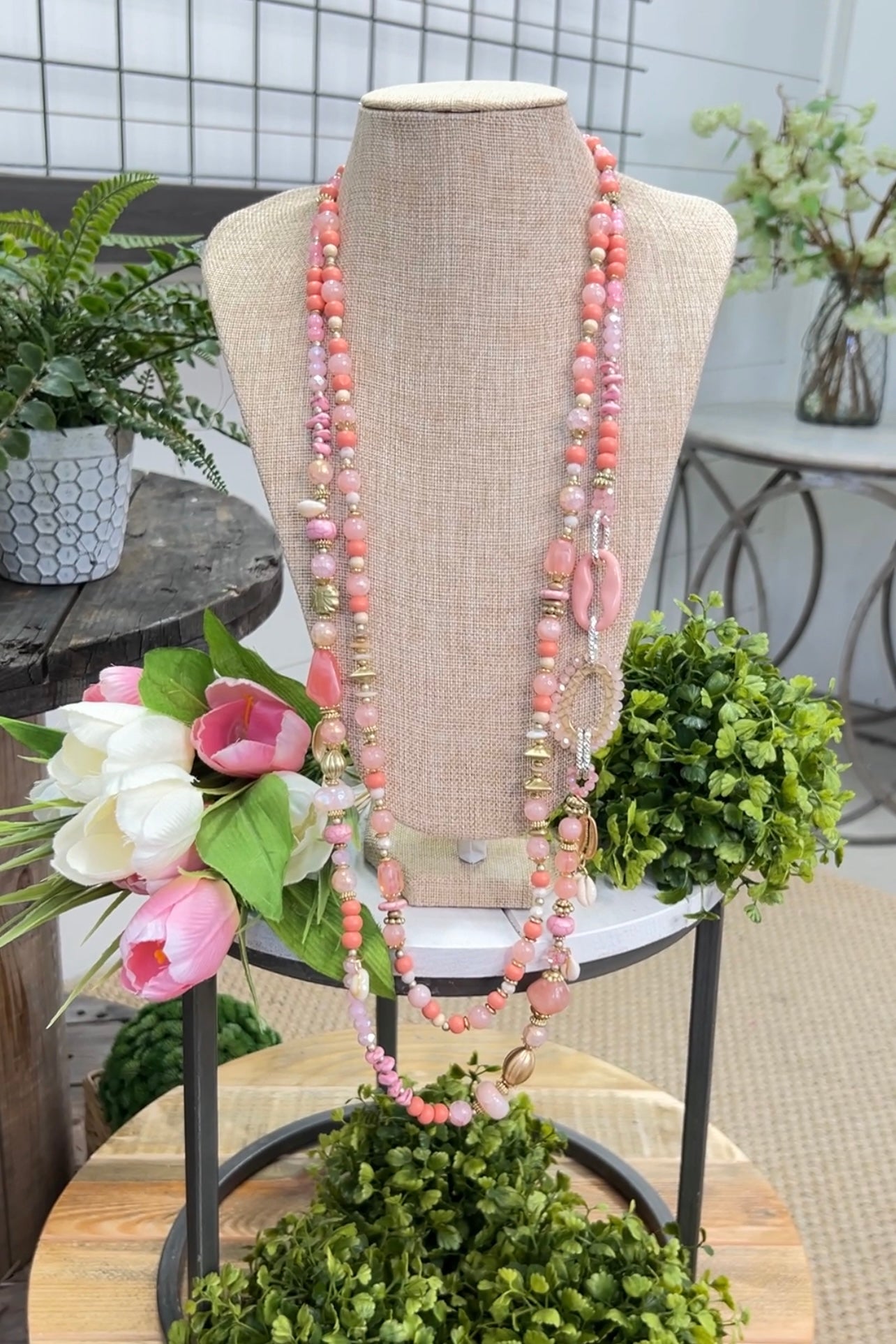 Plentiful Necklace  Carols Boutique Peach/Pink  