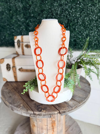 Circle Time Necklace Deep Orange Necklaces L & B Creations