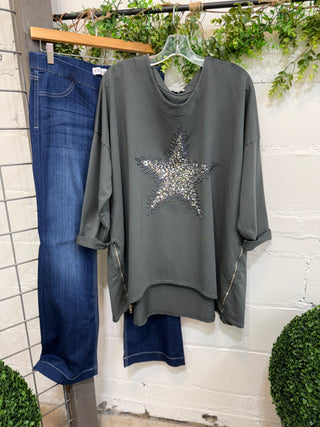 Milani Star Denim Charcoal Shirts & Tops Prospero