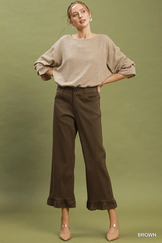 Dillydally Pants Brown by Umgee