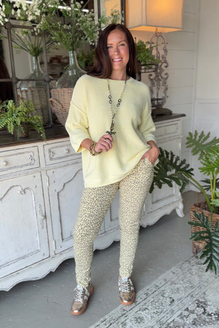 Lovin Leopard Pants Pale Yellow