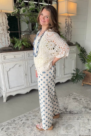 Pips Polka Pants Blue by Jodifl Pants Jodifl