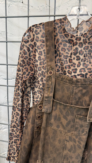 Tracked Overalls Brown by Easel
