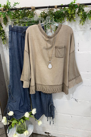 Denisha Top Taupe Shirts & Tops MuMu