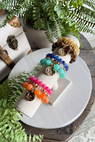 Bondi Bracelet Set Pink/Orange Bracelets Whats Hot Jewelry
