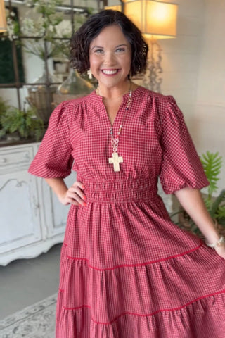 Taylor Long Dress Crimson by Umgee Dresses Umgee