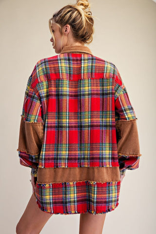 Hubba Hubba Red/Corduroy by Easel Shacket Easel