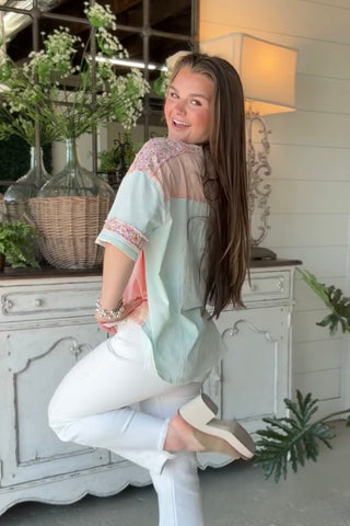 Petal Play Top Pink Shirts & Tops Sage+Fig