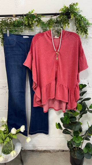 Fly By Top Boho Red by Easel