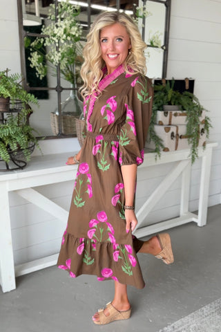 Burst of Color Dress Brown Dresses Umgee