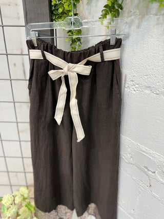 Crawford Linen Pants Chocolate Pants New Afeis