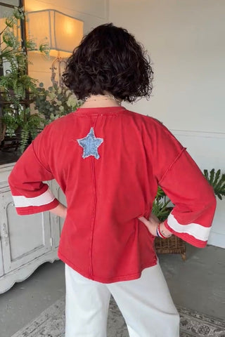 Unwavering Top Red Shirts & Tops Blue Velvet