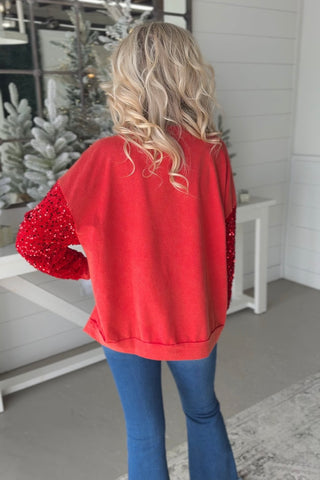 Blingy Fuzzy Santa Red Sweatshirt Bibi