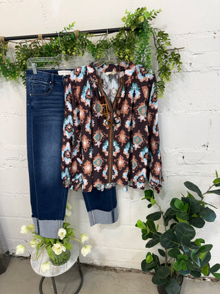 Kaylene Top Brown by Umgee Shirts & Tops Umgee