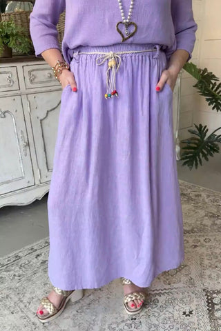 Bernice Linen Skirt Lemon Skirt Sole Luna