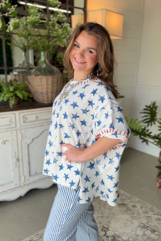 Starboard Top Navy by Peach Love Shirts & Tops Peach Love