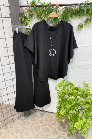 Debbie Pant Set Black Top & Pant Set Zenana