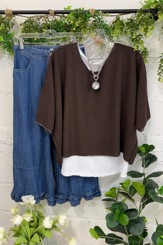 Destin Top Chocolate Shirts & Tops YOLLY