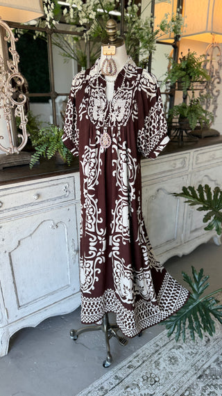 Distinction Long Dress Brown by Gigio