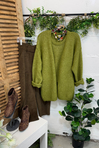 Gleeful Cardigan Set Moss by POL