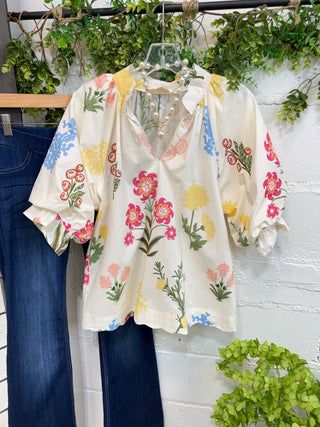 Maci Top Cream Floral by Umgee Shirts & Tops Umgee