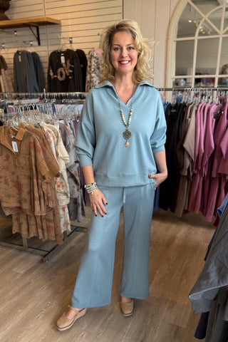 Abby Scuba Set Blue Grey