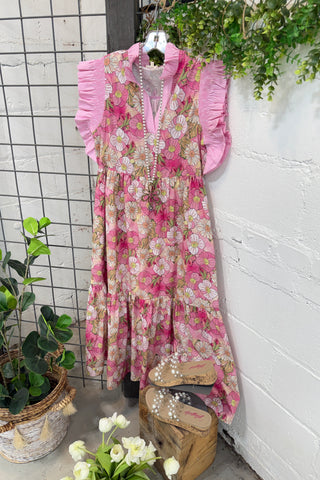 jodifl floral maxi dress Allison Maxi Dress Pink carol's boutique