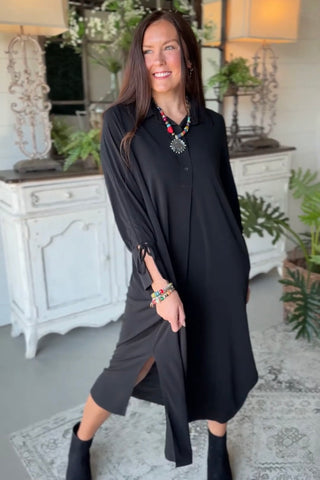 Janet Long Dress Black by Umgee Dresses Umgee