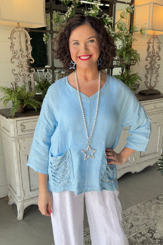 Charlize Top Blue Shirts & Tops Sole Luna