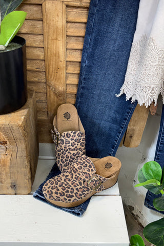 Mulani Leopard Clogs by Yellow Box