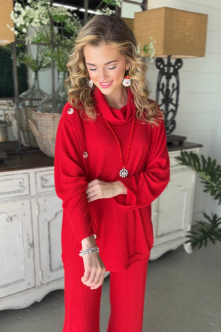 Lavish Pant Set Red Top & Pant Set Dear Scarlett
