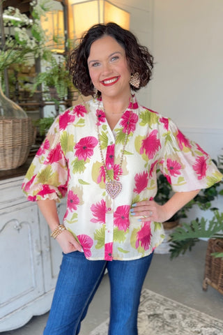 Rene Top Strawberry Mix Shirts & Tops Gigio