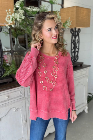 Admire Boho Red by Easel Shirts & Tops Easel