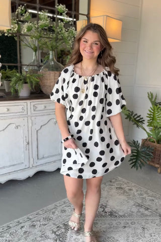 Willa Dress White/Black