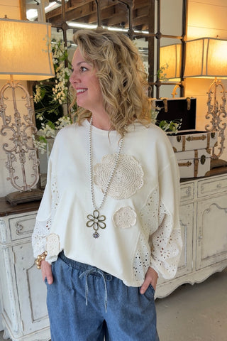 Staci Top Ecru by Easel Shirts & Tops Easel