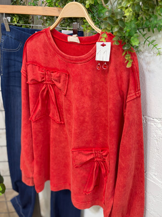Bow Up Bow Down Red Shirts & Tops Sage & Fig