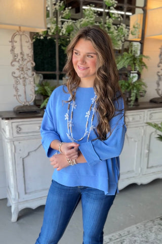 Downy Top Cornflower Shirts & Tops Zenana