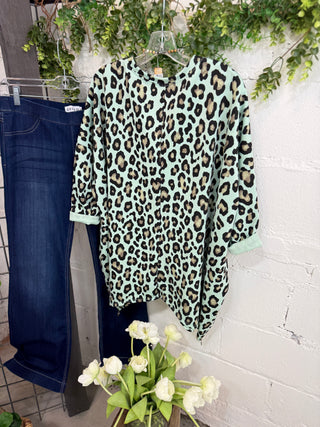 Notorious Top Mint Leopard Shirts & Tops YOLLY