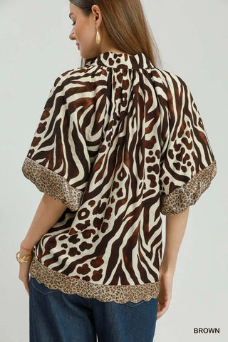 Hear Me Roar Top Brown by Umgee