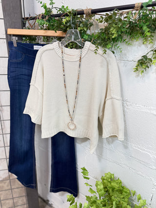 Anita Sweater Ivory Sweater Blu Pepper