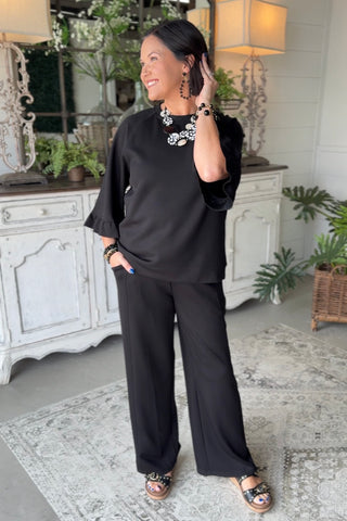 Easy Going Top Black by Umgee Shirts & Tops Umgee