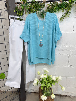 Sullivan Top Aqua Shirts & Tops Dear Scarlett