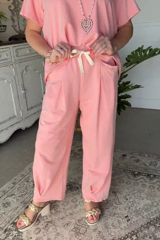 Settle Down Pant Set Pink RESTOCK Soon Top & Pant Set Davi & Dani