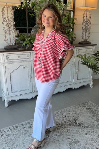 Peyton Top Red by Umgee