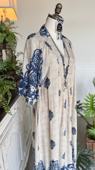 Jennings Long Dress Navy by Umgee