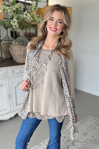 Cloaked Tan Leopard Shirts & Tops Prospero