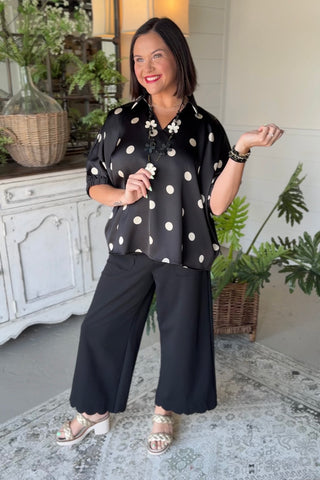 Shimmy Shine Top Black/Polka Dot by Jodifl