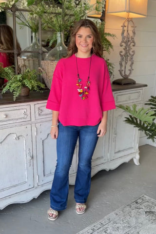 Downy Top Hot Pink Shirts & Tops Zenana