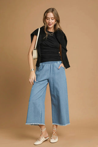 Tammy Gauchos Light Denim by Umgee Pants Umgee